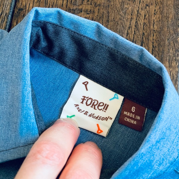 NWT Fore!! Axel & Hudson Boys’ Button-Down Shirt - Picture 3 of 8